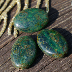 Velké Picasso Zelený Plochý Zelený Tyrkysový Oválný Plochý české Sklo Korálek 20mm x 14mm 4ks