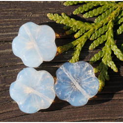 Mix Velké Jasné Bílé české Sklo Flower Korálky Velké české Flower Korálky Sklo Květina Moonstone Korálky Skleněné Korálky