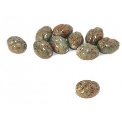 Modré Tyrkysové české Sklo Ruční Lampwork Korálky Oválné Korálky Spirála 14 mm x 10mm 2ks