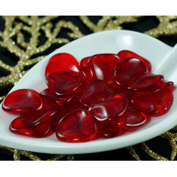 Jasně Červený Velký Květ okvětní Lístek české Skleněné Korálky 14mm x 13mm 20ks