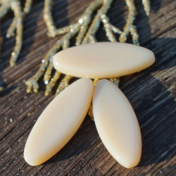 Velké Hnědé české Skleněné Korálky Hnědé Ploché Korálky Hnědá Tabulka Střih Korálky Hnědé Oválné Ploché Skleněné Korálky 30mm x