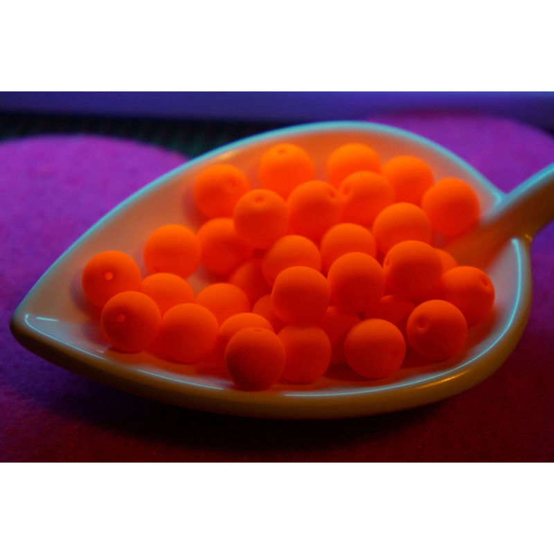 Oranžové Neonové Korálky s UV Aktivní Korálky Matné Oranžové Korálky české Skleněné Kulaté Korálky Czech Beads Český Korálky