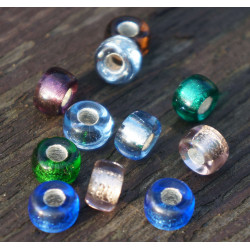 Silver Mix Multicolor Velký Otvor Skleněné Korálky Kolo české Korálky české Sklo Pony Korálky Evropské Kouzlo Korálek 9mm x 4mm