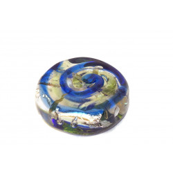 Silver Blue Green Lampwork Korálky Sada Plná Stříbra 24 karátového české Sklo Rondelle Ruční práce Kulatý Tvar Tablet Plochou