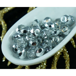 Crystal Silver české Sklo Rondelle Korálky Broušené Ohněm Leštěné Korálky 5 mm x 3mm 40pcs