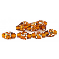 Oranžová Stříbrná trubka Lampwork české sklo ruční korálky Sada pevné stříbro 24k korálky trubice originální autentické 16mm x