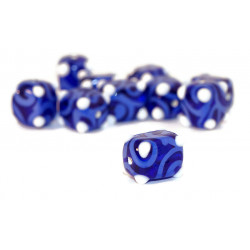 Modrá Bílá Gzhel české Sklo Ruční Lampwork Korálky Obdélník Curl Tube Korálky 13mm x 10mm 2ks