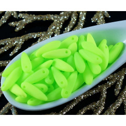 50ks UV Aktivní Neonové Lime Green Matný české Sklo Dýka Korálky Sklo List okvětní Lístek Korálky Korálky 11mm x 3mm