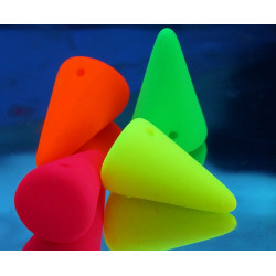 Mix UV Aktivní Neonové Matný české Skleněné Korálky Spike Cone Drop 10mm x 18 mm 6ks