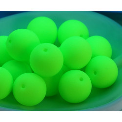 Velké UV Aktivní Neonové Lime Green Matný české Skleněné Kulaté Korálky 10mm 18pcs