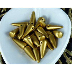 14pcs Spike Matte Metallic Aztec Gold české Skleněné Korálky Cone Drop 5 mm x 13 mm