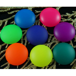 2ks Mix UV Aktivní Neonové Matný české Sklo Cabochon Kopule 24mm x 7mm