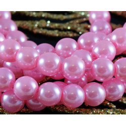 Valentine Pink Pearl české Skleněné Kulaté Korálky Skleněné Imitace Perly 6mm 60pcs