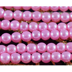 Valentine Pink Pearl české Skleněné Kulaté Korálky Skleněné Imitace Perly 4mm 100ks