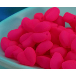 30ks UV Aktivní Neonové Valentine Růžové Matný české Skleněné Srdce Korálky Svatební Valentines 8mm