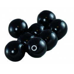 Velké krycí černá Česká Glass Round Beads Český 14mm 2ks