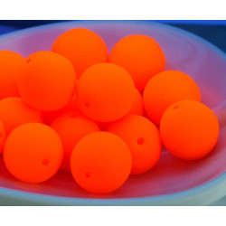 Velké UV Aktivní Neonové Oranžové Matné české Skleněné Kulaté Korálky 10mm 18pcs