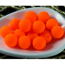 Velké UV Aktivní Neonové Oranžové Matné české Skleněné Kulaté Korálky 10mm 18pcs