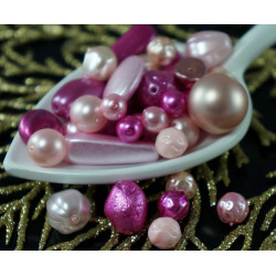 Valentine Pink Pearl české Skleněné Korálky Mix Korálek Polévka 7mm-16mm 50g přibližně 43pcs