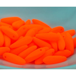 50ks UV Aktivní Neonové Oranžové Matné Halloween české Sklo Dýka Korálky Sklo List okvětní Lístek Korálky Korálky 11mm x 3mm