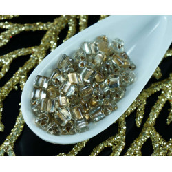 20g Crystal Gold Lined české Sklo Trojúhelník rokajl PRECIOSA Perly Rocaille Distanční 3, 5 mm