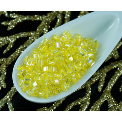 20g Crystal Yellow Lined AB české Sklo Trojúhelník rokajl PRECIOSA Perly Rocaille Distanční 2, 5 mm