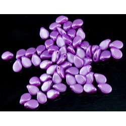 60pcs Pastel Purple Pearl PIP Korálky české Sklo PRECIOSA Korálky Lisované Ploché okvětní Lístek 5mm x 7mm