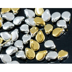 60pcs Kalifornie Stříbro Zlato Půl PIP Korálky české Sklo PRECIOSA Korálky Lisované Ploché okvětní Lístek 5mm x 7mm