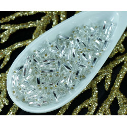 20g Crystal Silver Lined české Sklo Šestiúhelník Kroucená Trubice rokajl PRECIOSA Rocaille Distanční 4.7 mm Přibližně 982pcs