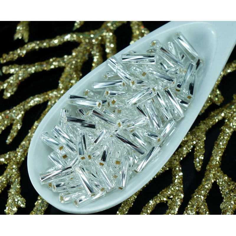 20g Crystal Silver Lined české Sklo Šestiúhelník Kroucená Trubice rokajl PRECIOSA Rocaille Distanční 7mm Přibližně 460pcs