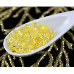 20g Crystal Yellow Lined české Skleněné Krychli rokajl PRECIOSA Perly Rocaille Distanční 3, 5 mm