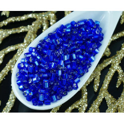 20g Blue Silver Lined české Skleněné Trubice 2Cuts rokajl PRECIOSA Rocaille Distanční 1, 7 mm Přibližně 2857pcs