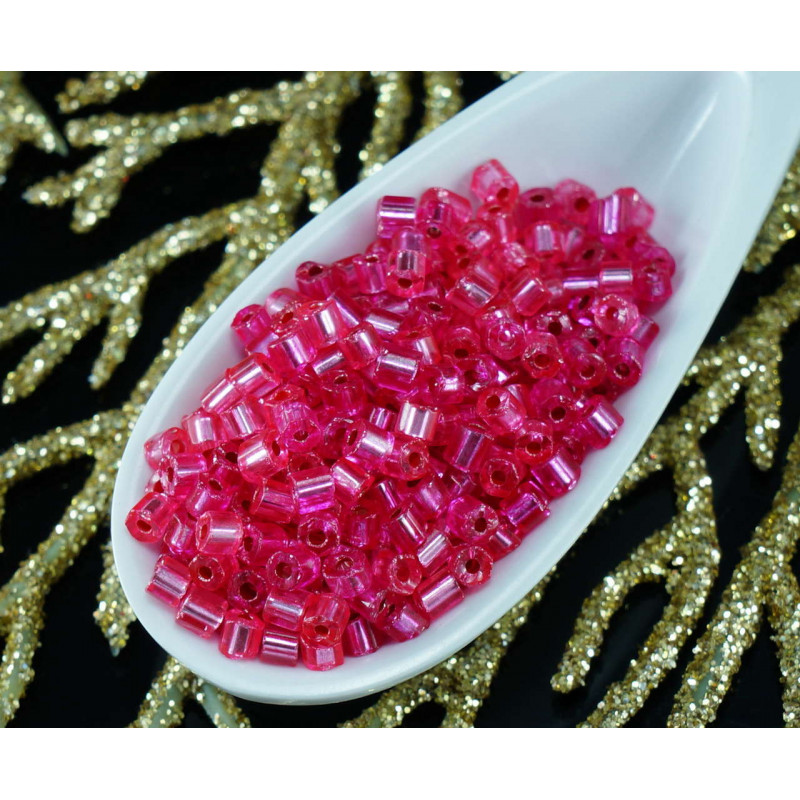 20g Valentine Pink Silver Lined české Skleněné Trubice rokajl PRECIOSA Perly Rocaille Distanční 2mm