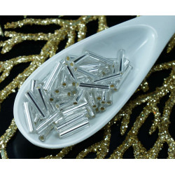 20g Crystal Silver Lined české Skleněné Trubice rokajl PRECIOSA Perly Rocaille Distanční 9mm