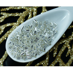 20g Crystal Silver Lined české Skleněné Trubice rokajl PRECIOSA Perly Rocaille Distanční 2mm