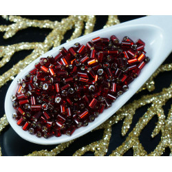 20g Ruby Red Silver Lined české Skleněné Trubice rokajl PRECIOSA Perly Rocaille Distanční 2mm