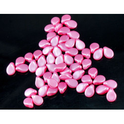 60pcs Pastelové Valentine Pink Pearl PIP Korálky české Sklo PRECIOSA Korálky Lisované Ploché okvětní Lístek 5mm x 7mm