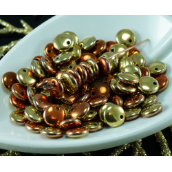 60pcs Kovové California Golden Rush Bronz Zlato české Sklo Čočková Korálky Flat Round Jeden Otvor 6mm