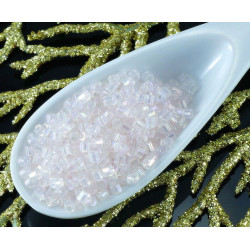 20g Crystal AB Lesk 2 Řez české Skleněné Trubice rokajl PRECIOSA Rocaille Trubka Distanční 1, 7 mm