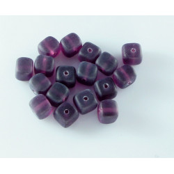 Matné Tmavě Fialové českého Skla Cube Beads Český Distanční 5mm x 6mm 40ks