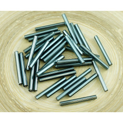 64pcs x 25 mm Extra Dlouhá Černá Silver Lined Kolo české Sklo Polnice Korálky PRECIOSA Tubes