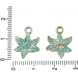 Kovový přívěsek ve tvaru stříbrný starožitný vzhled patina rozměry 13 mm x 16 mm 12 kusů