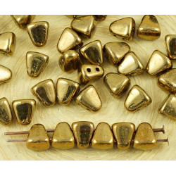 60pcs Kovové Zlato Bronz Krystal Hrot-Bit Matubo Czech Glass 2 se Dvěma otvory Trojúhelníku Lichoběžník Korálky 5mm x 6mm