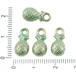 Kovový přívěsek stříbrný starožitný vzhled patina rozměry 7 mm x 14 mm 10 kusů