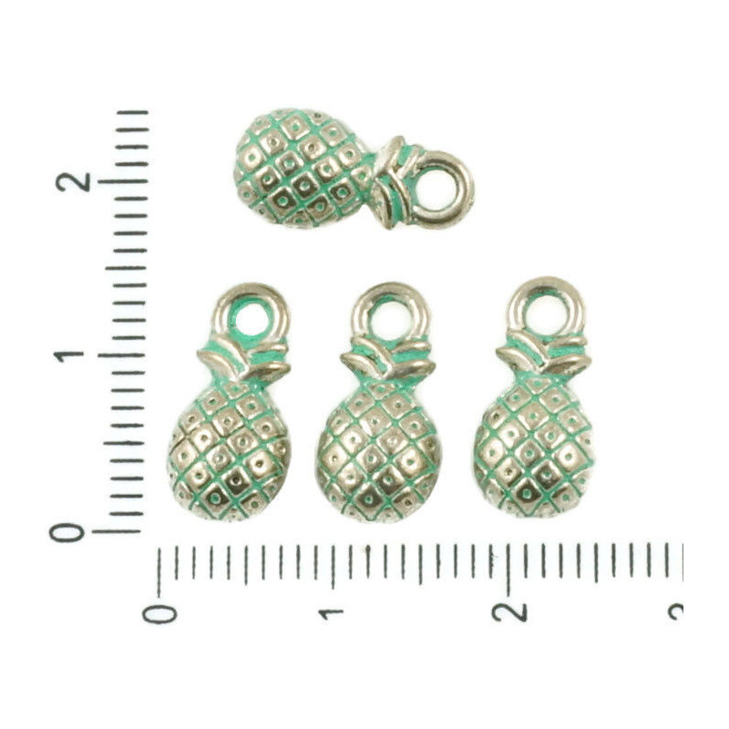 Kovový přívěsek stříbrný starožitný vzhled patina rozměry 7 mm x 14 mm 10 kusů