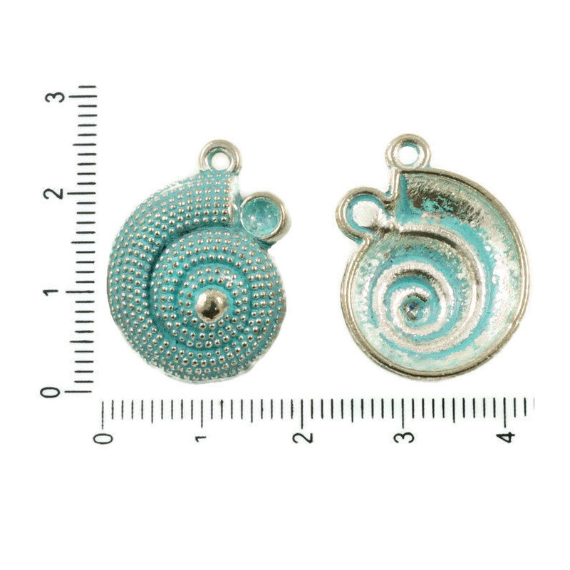 4ks Starožitné Stříbro Tón Patina Umýt Velké Šnek Shell Mořské Mušle Mořské Přívěsek Kouzlo Drahokamu Nastavení 20mm x 5mm