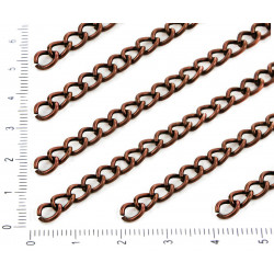 Kovový řetízek náramek náhrdelník oválná očka velikost 4, 5 mm 1 metr