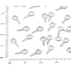 Kovová šroubovací očka vruty bižuterní komponent vzhled rozměry 10 mm x 4 mm 100 kusů