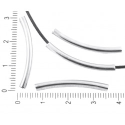 Kovové korálky dlouhé, zahnuté, starožitný stříbrný vzhled navlékání, výroba šperků, náramků, náhrdelníků, velikost 30 mm x 3