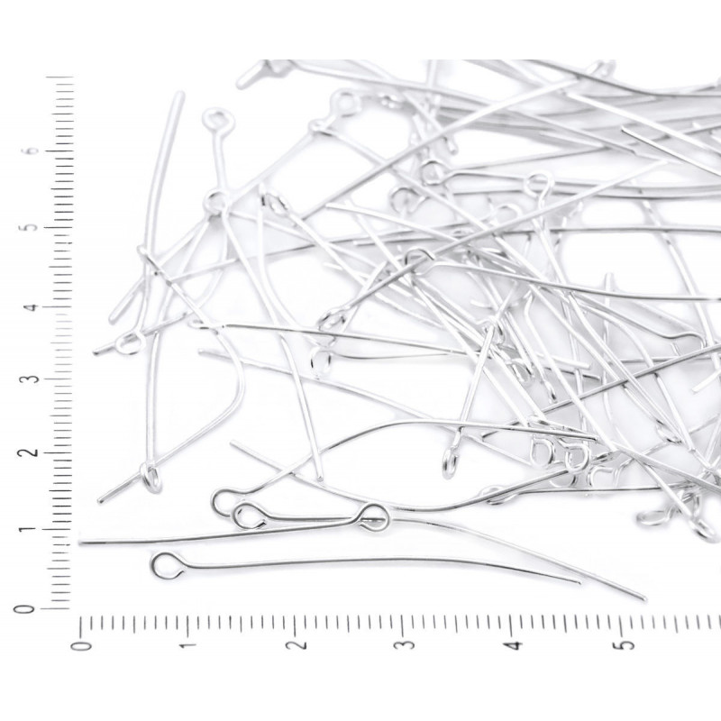 Kovové ketlovací jehly velikost 9 pro tvoření šperků, přívěsků, rozměry 40 mm x 0, 8 mm 60 kusů